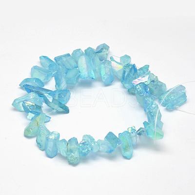 Electroplated Natural Quartz Crystal Beads Strands G-A142-03A-1