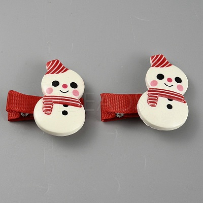 Cute Christmas Acrylic Alligator Hair Clips PHAR-WH0013-03E-1