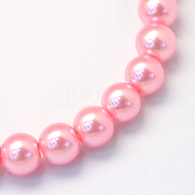 Baking Paint Pearlized Glass Pearl Round Bead Strands HY-Q003-6mm-53-1