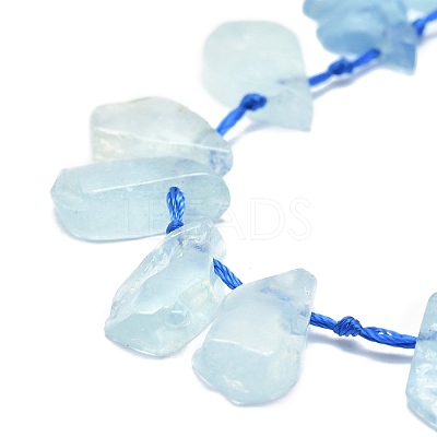 Raw Rough Natural Aquamarine Beads Strands G-E576-19-1