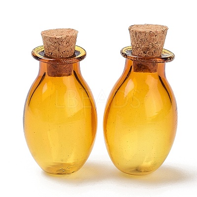 Oval Glass Cork Bottles Ornament X1-AJEW-O032-03A-1