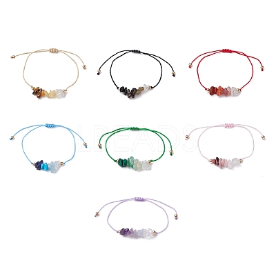 Gemstone Braided Bead Bracelet Sets BJEW-JB11013-1