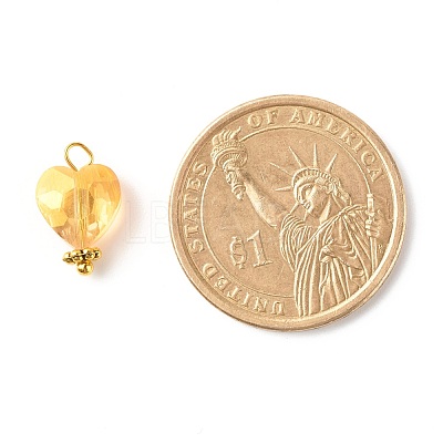 Electroplate Glass Beads Pendants PALLOY-JF01137-1