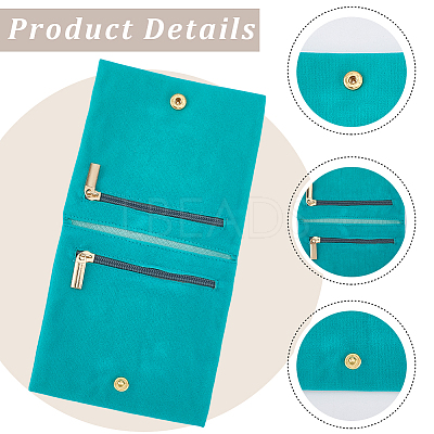 3Pcs 3 Colors Folding Velvet Jewelry Storage Bags for Earrings Rings Bracelets ABAG-CN0001-69C-1