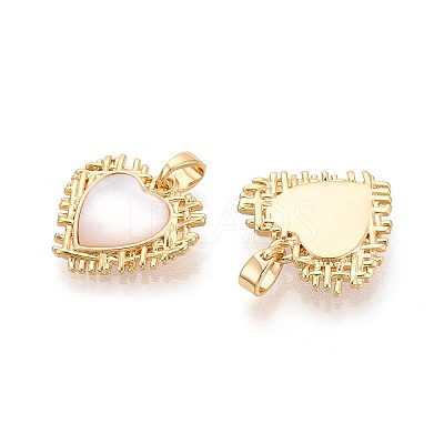 Natural White Shell Pendants KK-N287-01G-1