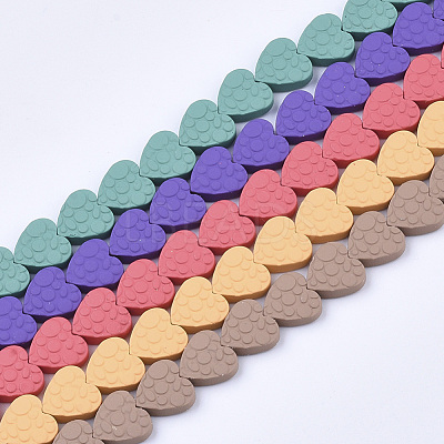 Spray Painted Non-magnetic Synthetic Hematite Beads Strands G-T124-34C-1