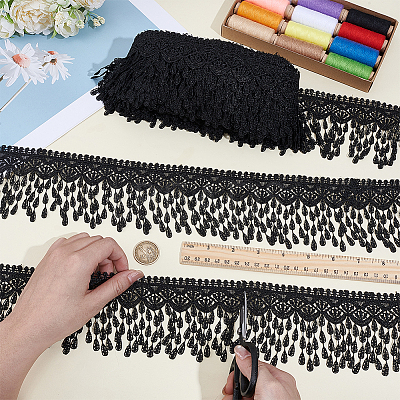 5Yards Polyester Lace Ribbon OCOR-NB0002-64B-1