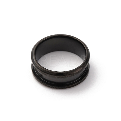 201 Stainless Steel Grooved Finger Ring Settings STAS-TAC0001-10A-B-1