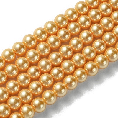 Eco-Friendly Dyed Glass Pearl Bead Strands HY-A008-6mm-RB112-1