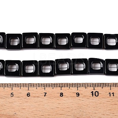 Dyed & Heated Natural Black Agate Beads Strands G-N342-102C-1