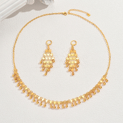 Ethnic Retro Iron Tassel Necklace & Earrings Sets for Women's Banquet Wedding FC6404-1