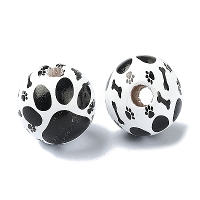 Pet Theme Wood Large Hole European Beads WOOD-D027-03A-1