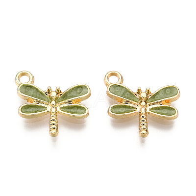 Light Gold Plated Alloy Charms X-ENAM-T009-02C-1