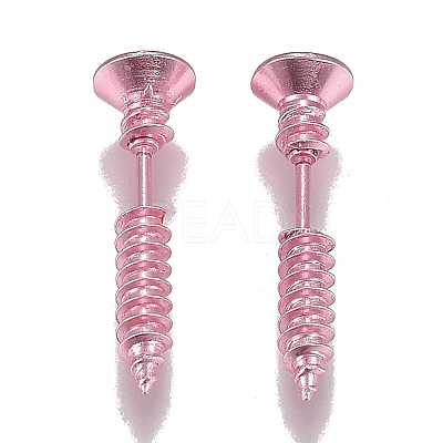 PVD Vacuum Plating 304 Stainless Steel Unisex Punk Hip-hop Rock Nail Shape Screw Pierced Stud Earrings EJEW-F261-01B-1