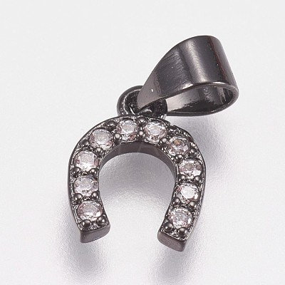 Brass Micro Pave Cubic Zirconia Charms ZIRC-E145-27B-1