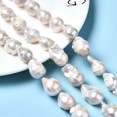 Natural Baroque Pearl Keshi Pearl Beads Strands A22R9011-01-1