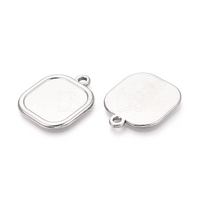 304 Stainless Steel Pendant Cabochon Settings STAS-N108-73P-1