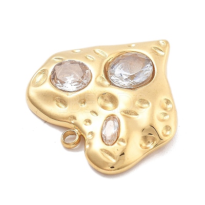 304 Stainless Steel Rhinestone Pendants STAS-R155-035F-G-1