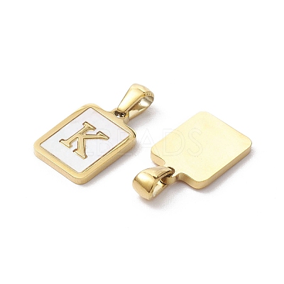 Ion Plating(IP) 304 Stainless Steel Pave Shell Pendants X-STAS-G327-01G-K-1
