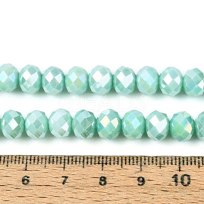 Anti-Tarnish Electroplate Rondelle Glass Beads Strands EGLA-T021-8mm-17-04-1