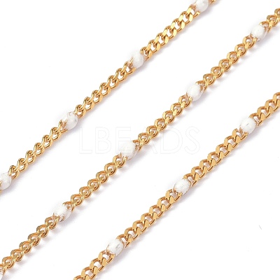 Ion Plating(IP) 304 Stainless Steel Enamel Curb Chains CHS-P013-01G-11-1