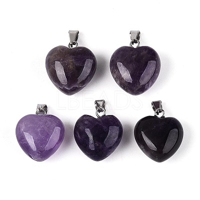 Natural Amethyst Pendants G-T143-49E-1