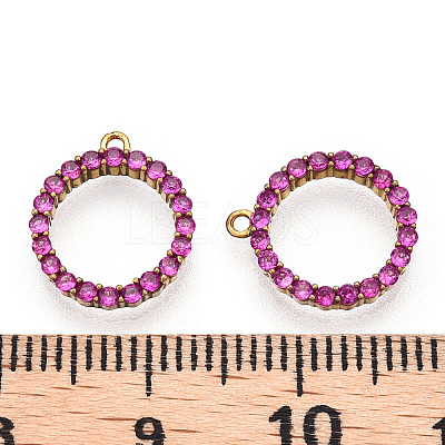 Brass Micro Pave Cubic Zirconia Charms LS-ZIRC-Q014-014C-01-NF-1