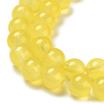 Baking Paint Imitation Jade Glass Round Bead Strands X-DGLA-Q021-8mm-24-1