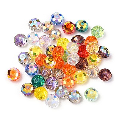 Faceted Transparent Glass Beads GLAA-E047-01A-1