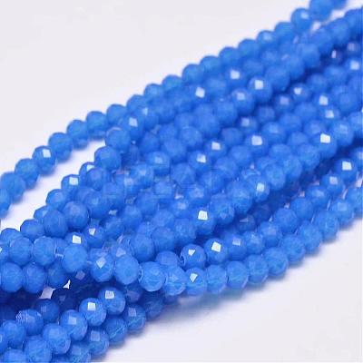 Faceted Rondelle Glass Beads Strands GLAA-I033-4mm-01-1