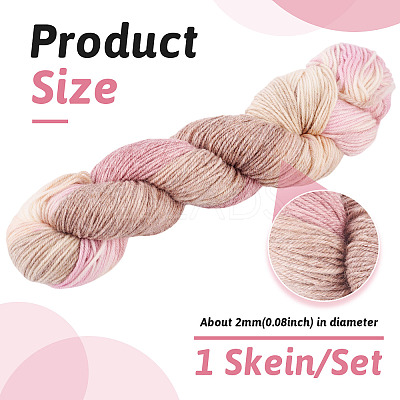 1 Skein 80% Wool 20% Acrylic Fiber Rainbow Segment Dyed Yarn OCOR-TA0003-02A-1
