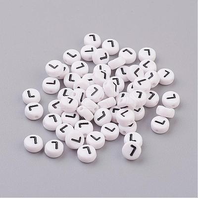 Acrylic Horizontal Hole Letter Beads X-PL37C9070-L-1