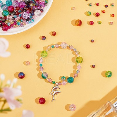 Round Transparent Crackle Glass Beads CCG-X0006-10mm-B-1
