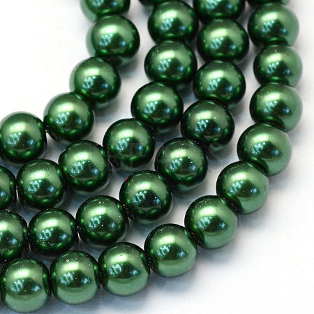 Baking Paint Pearlized Glass Pearl Round Bead Strands HY-Q003-6mm-75-1