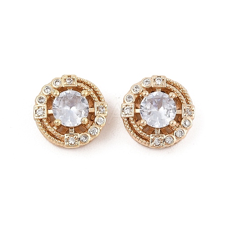 Rack Plating Brass Micro Pave Cubic Zirconia Beads KK-F879-10G-1