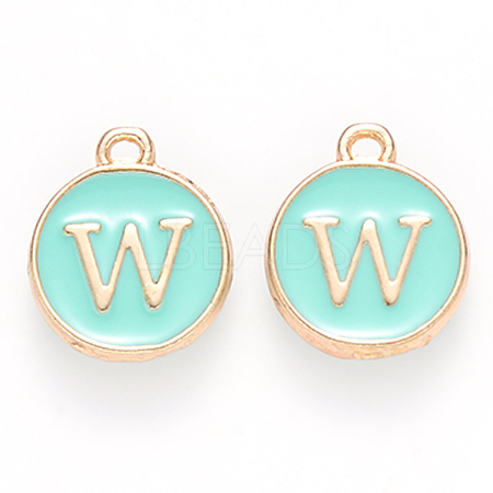 Golden Plated Alloy Enamel Charms ENAM-S118-05W-1