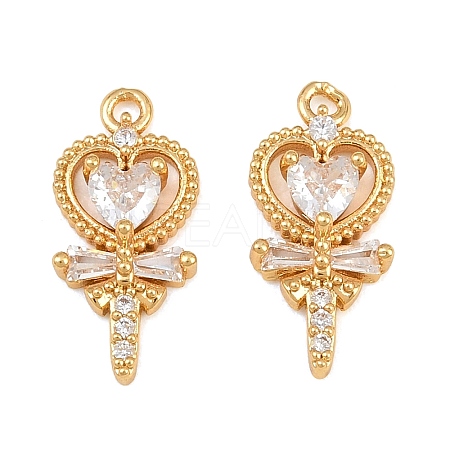 Brass Micro Pave Cubic Zirconia Pendants CU-CBA7392-10G-01-1