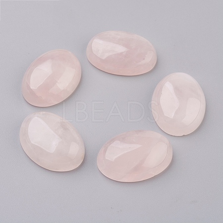 Natural Rose Quartz Flat Back Cabochons X-G-G741-30x40mm-21-1