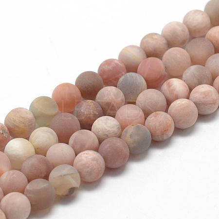 Natural Sunstone Beads Strands G-R446-4mm-36-1