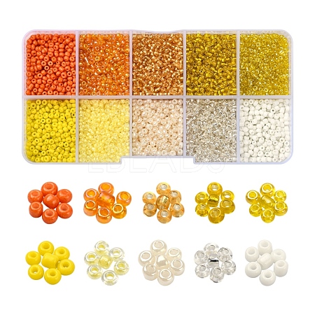8500Pcs 10 Style Glass Seed Beads SEED-YW0001-80F-1