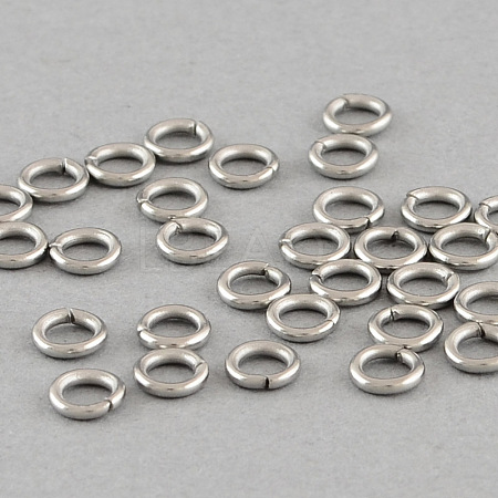 Tarnish Resistant 304 Stainless Steel Open Jump Rings A-STAS-Q186-02-6x0.8mm-1
