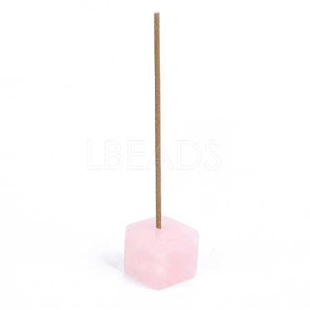 Natural Rose Quartz Incense Burners Holder PW-WG6B9B9-14-1