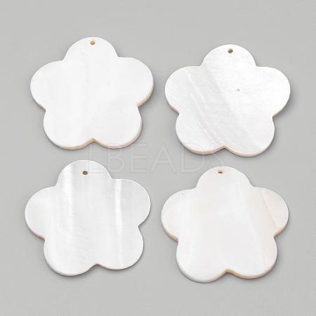 Freshwater Shell Pendants SHEL-Q008-58B-1