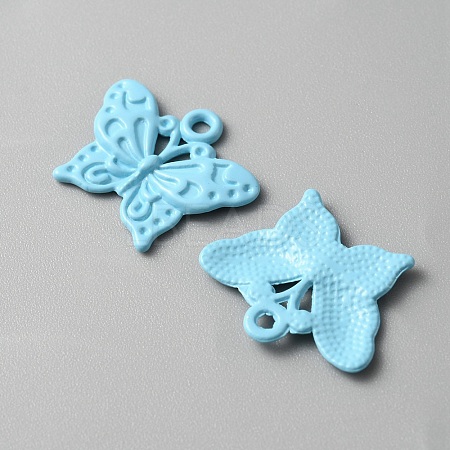 Baking Paint Alloy Pendants FIND-TAC0011-82C-1