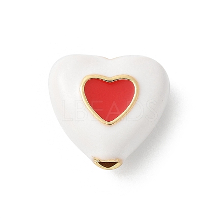 Brass Enamel Beads KK-P294-51G-02-1