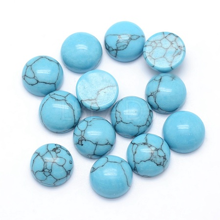 Synthetic Turquoise Cabochons X-G-P393-R13-8mm-1