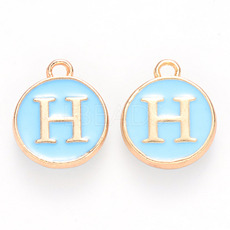 Golden Plated Alloy Enamel Charms LS-ENAM-S118-04H-1