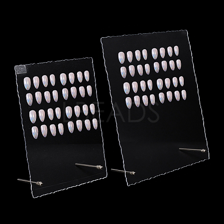  2 Sets 2 Styles Rectangle Transparent Acrylic Nail Art Display Board ODIS-NB0001-35-1