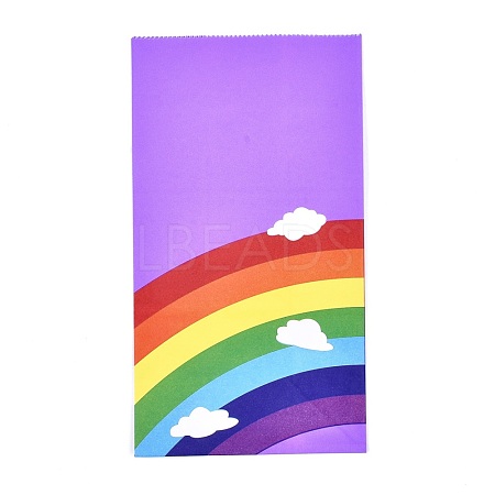 Rainbow Pattern Eco-Friendly Kraft Paper Bags AJEW-M207-D01-07-1