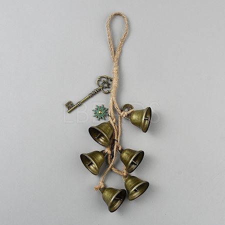 Iron Bell Witch Wind Chimes for Door Wall Hanging Ornaments HJEW-WH20003-32-1